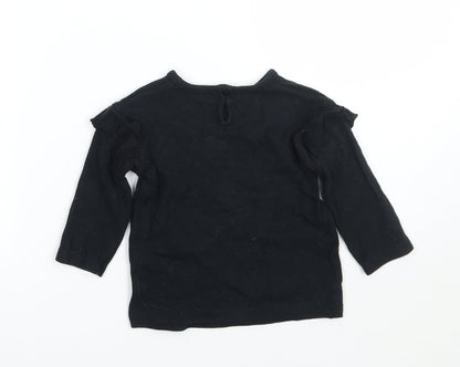 George Boys Black   Basic T-Shirt Size 9-12 Months
