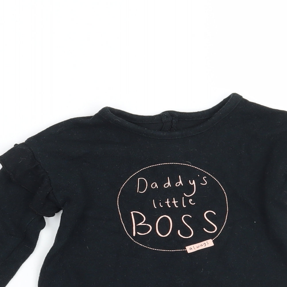 George Boys Black   Basic T-Shirt Size 9-12 Months