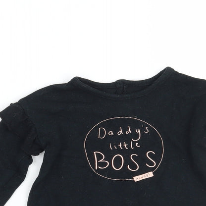 George Boys Black   Basic T-Shirt Size 9-12 Months