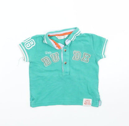 M&Co Boys Green   Basic Polo Size 6-9 Months