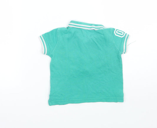 M&Co Boys Green   Basic Polo Size 6-9 Months