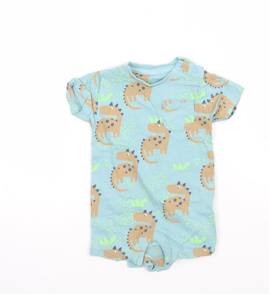 Marks and Spencer Boys Green Floral  Babygrow One-Piece Size 0-3 Months