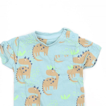 Marks and Spencer Boys Green Floral  Babygrow One-Piece Size 0-3 Months