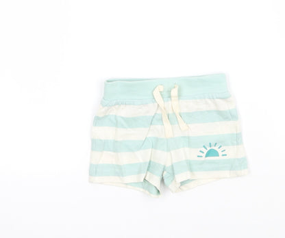Primark Boys Green Striped  Cropped Trousers One Size