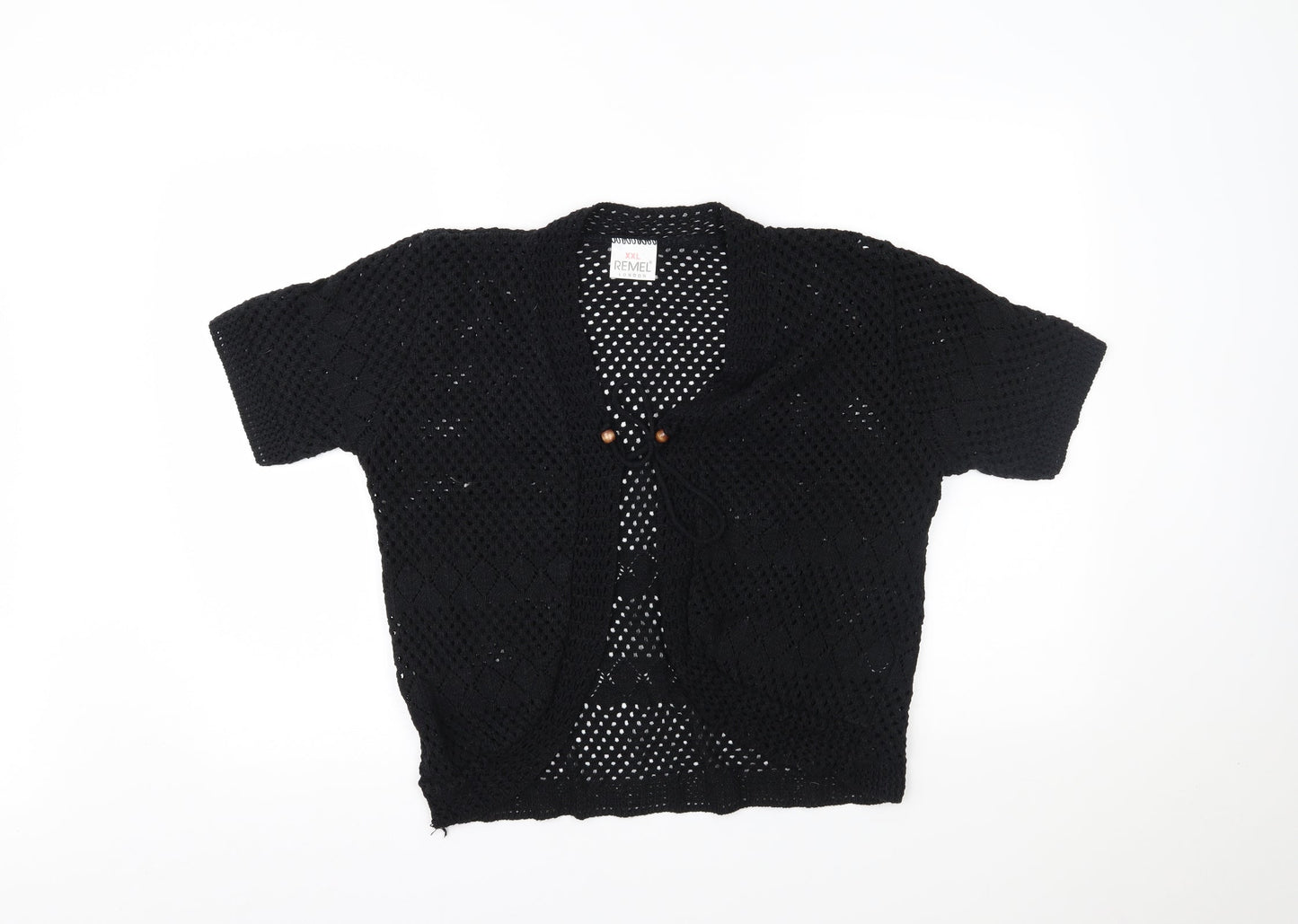Womens UK Size 2XL Remel London Black Cardigan Jumper