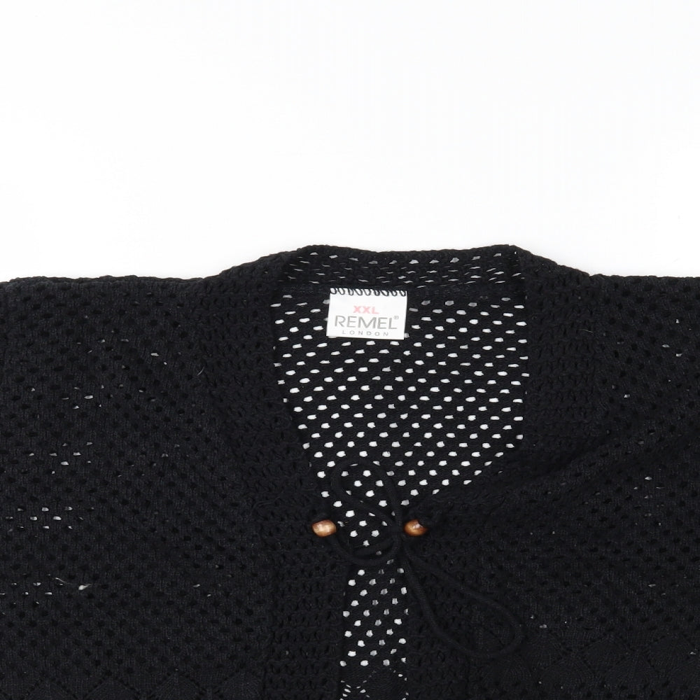 Womens UK Size 2XL Remel London Black Cardigan Jumper