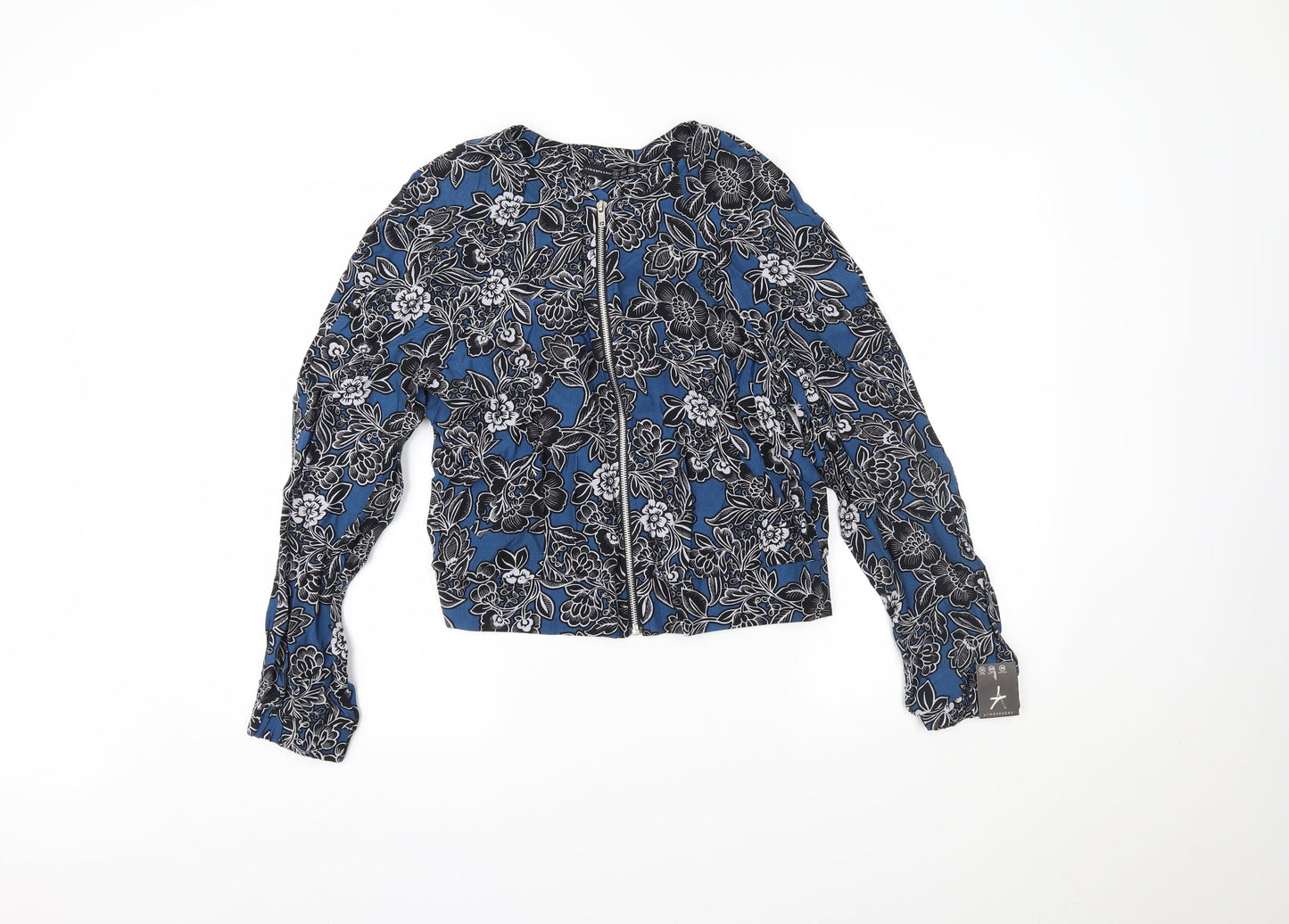 Primark Womens Blue Floral  Jacket Blazer Size 12