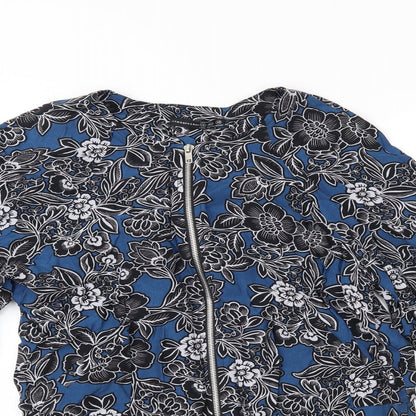 Primark Womens Blue Floral  Jacket Blazer Size 12