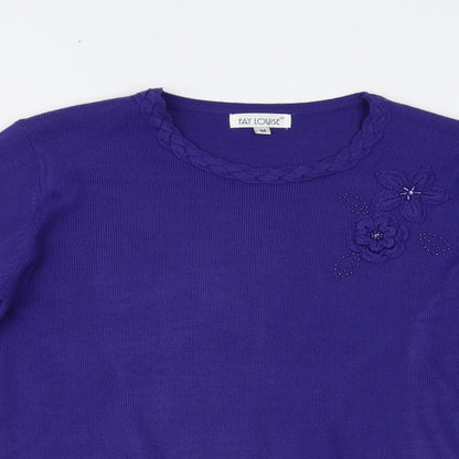 Fay Louise Womens Purple   Pullover Jumper Size M