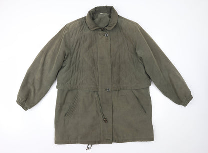 Womens UK Size 16 CANDA Green Overcoat