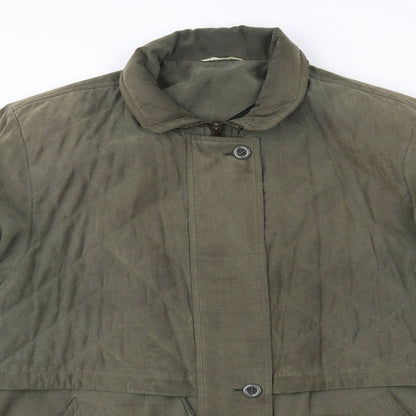 Womens UK Size 16 CANDA Green Overcoat