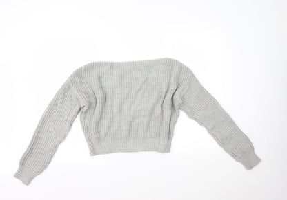 PRETTYLITTLETHING Womens Grey   Pullover Jumper Size 6