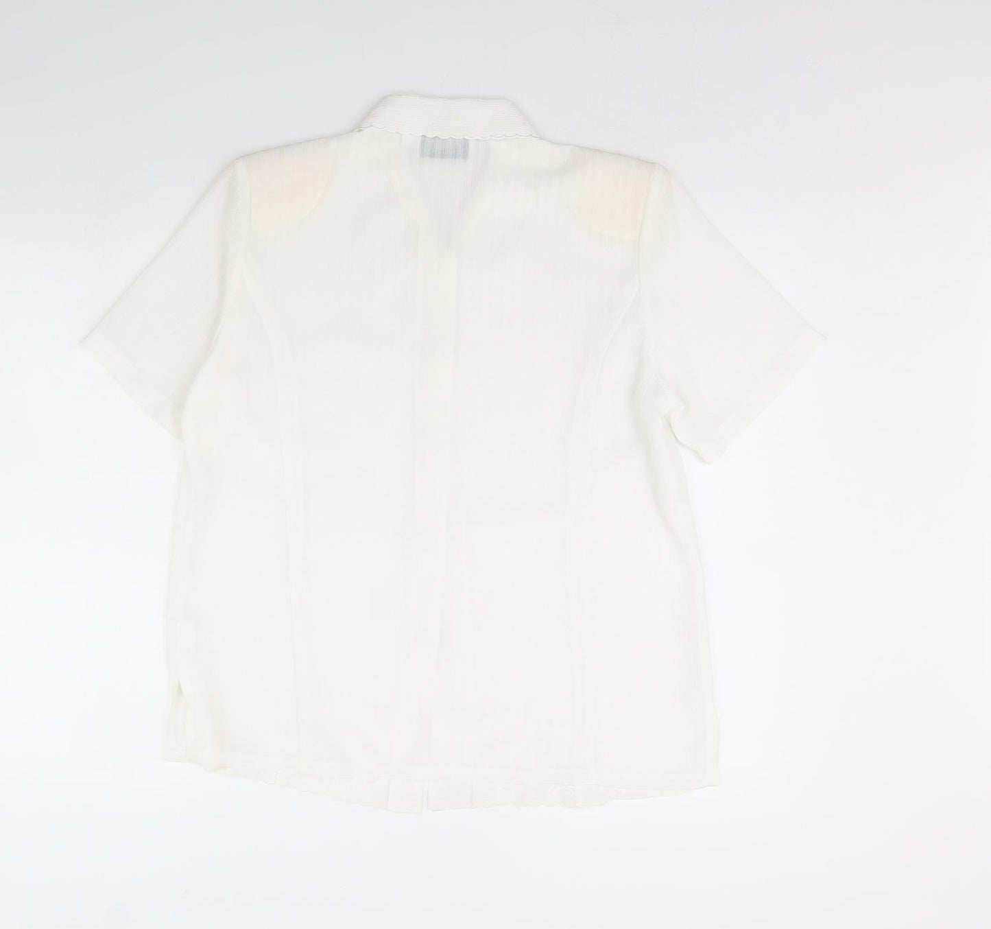 Womens UK Size 12 Clothes Contact White Basic Button-Up