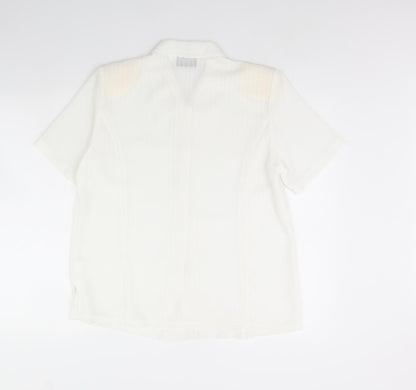 Womens UK Size 12 Clothes Contact White Basic Button-Up