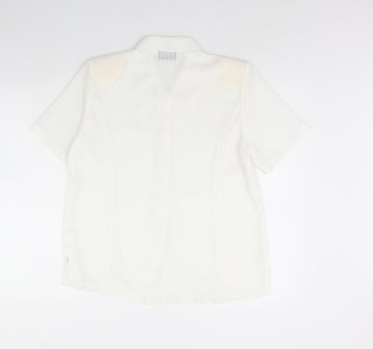 Womens UK Size 12 Clothes Contact White Basic Button-Up