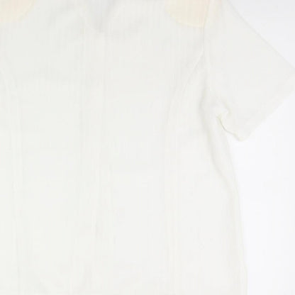 Womens UK Size 12 Clothes Contact White Basic Button-Up