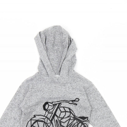 Blue Zoo Girls Grey   Pullover Hoodie Size 4 Years  - motorbike