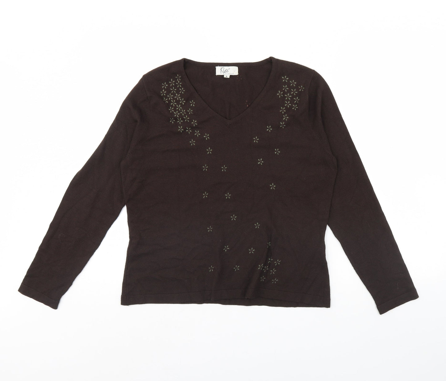 Womens UK Size L klass collection Brown Pullover Jumper