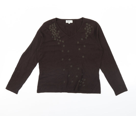 Womens UK Size L klass collection Brown Pullover Jumper