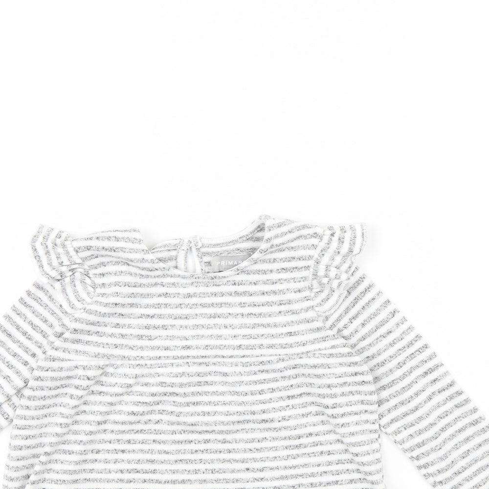 Primark Baby Grey Striped  Basic Blouse Size 18-24 Months