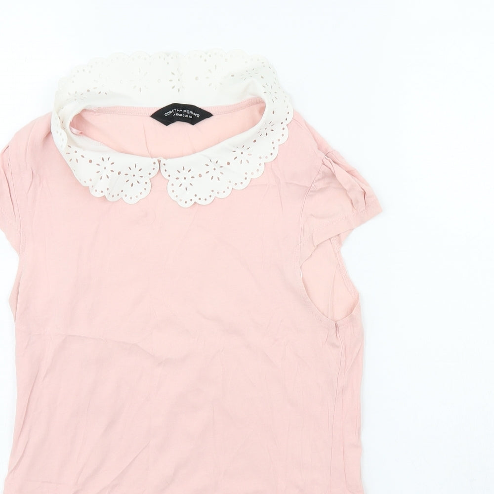 Womens UK Size 8 Dorothy Perkins Pink Basic Tank