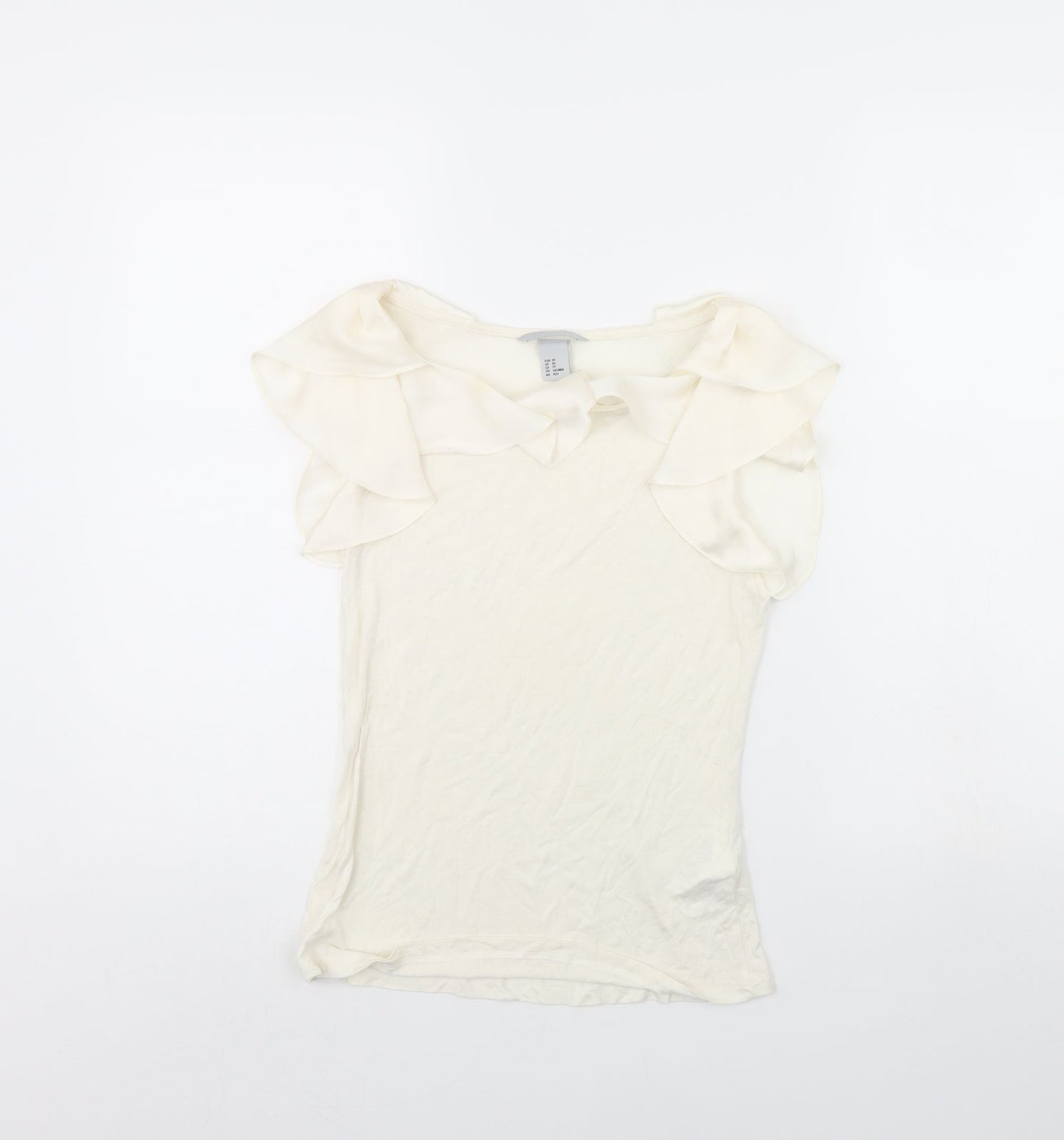 Womens UK Size XS H&M Ivory Cropped Tank