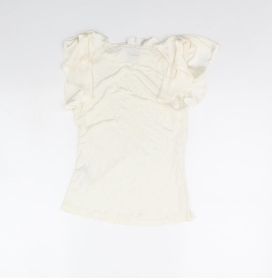 Womens UK Size XS H&M Ivory Cropped Tank