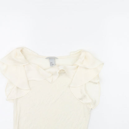 Womens UK Size XS H&M Ivory Cropped Tank
