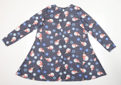 MissLook Womens Multicoloured    Dress Size XL  - Snowman Snowflake Print