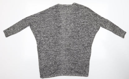 Atmosphere Womens Grey Houndstooth  Wrap Jumper Size XS  - Wrap Carding