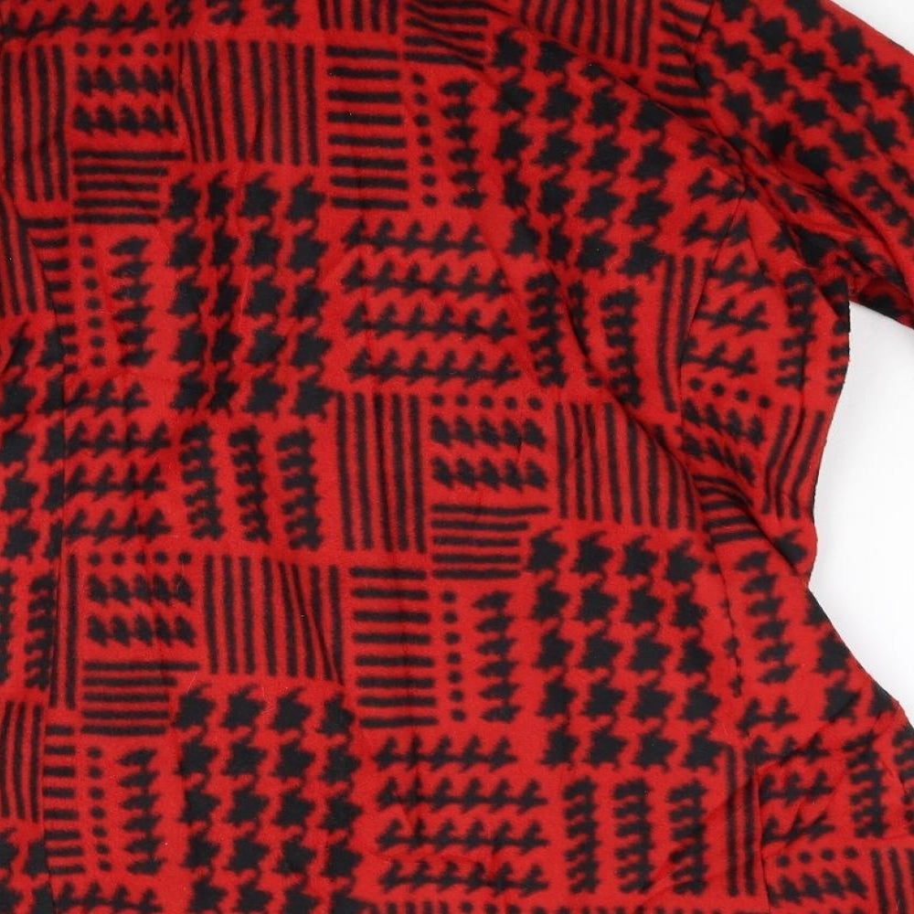 Bob Mackie Womens Red Houndstooth  Jacket  Size XS