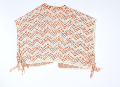 Womens UK Size M NEXT Orange Cape Jumper