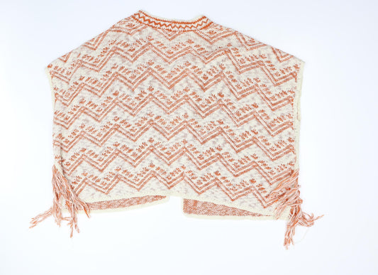 Womens UK Size M NEXT Orange Cape Jumper
