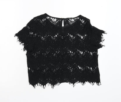 Womens UK Size 12 Oasis Black Basic Blouse