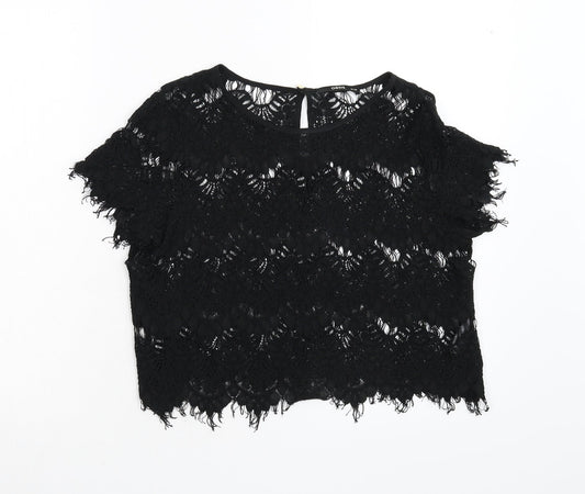Womens UK Size 12 Oasis Black Basic Blouse
