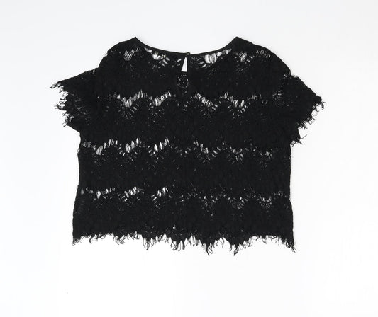 Womens UK Size 12 Oasis Black Basic Blouse