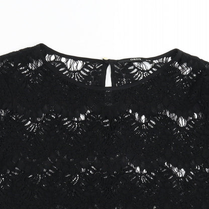 Womens UK Size 12 Oasis Black Basic Blouse