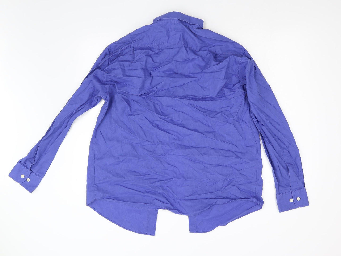 Mens UK Size 15.5 Burton Blue  Button-Up Long Sleeve Casual Shirt