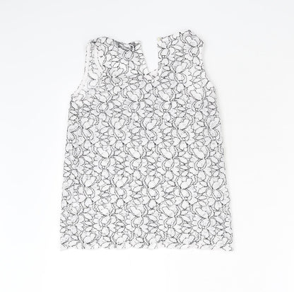Womens UK Size 10 Matalan White Basic Tank