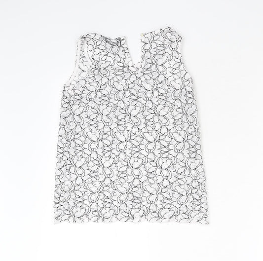 Womens UK Size 10 Matalan White Basic Tank
