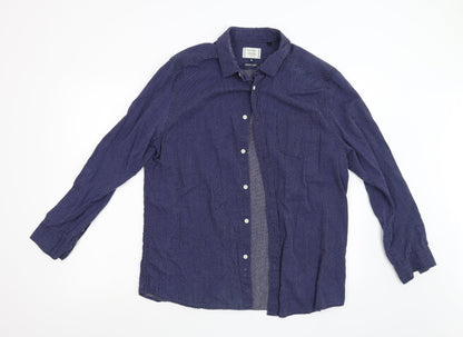 George Mens Blue    Button-Up Size L
