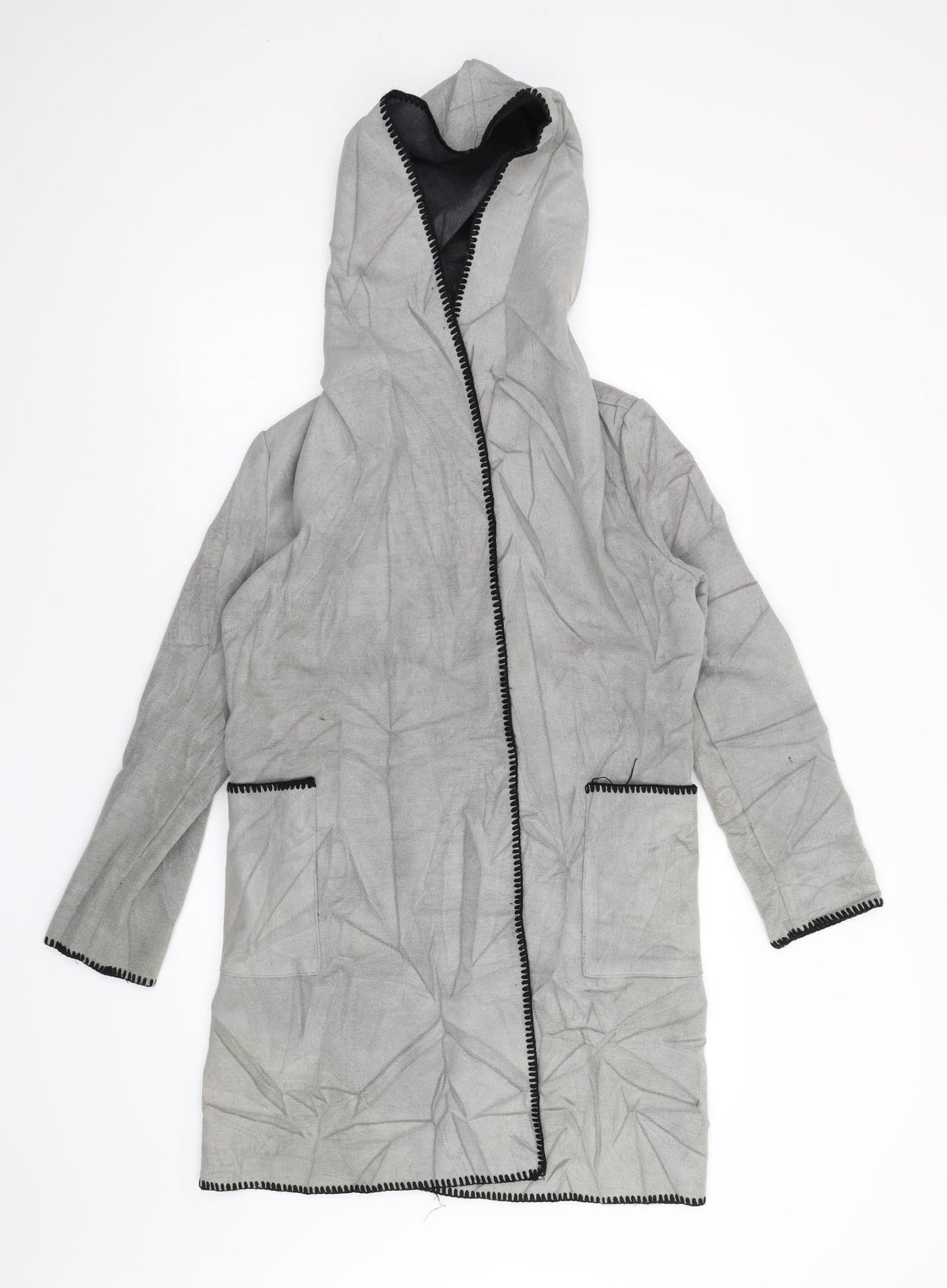 Womens UK Size 10 Boohoo Grey Overcoat