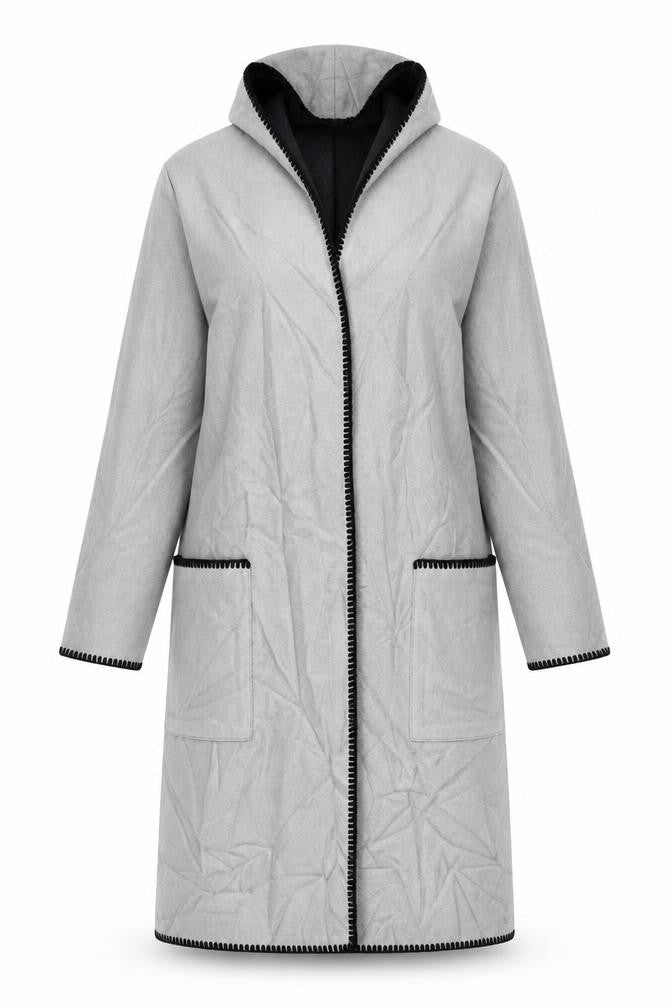 Womens UK Size 10 Boohoo Grey Overcoat