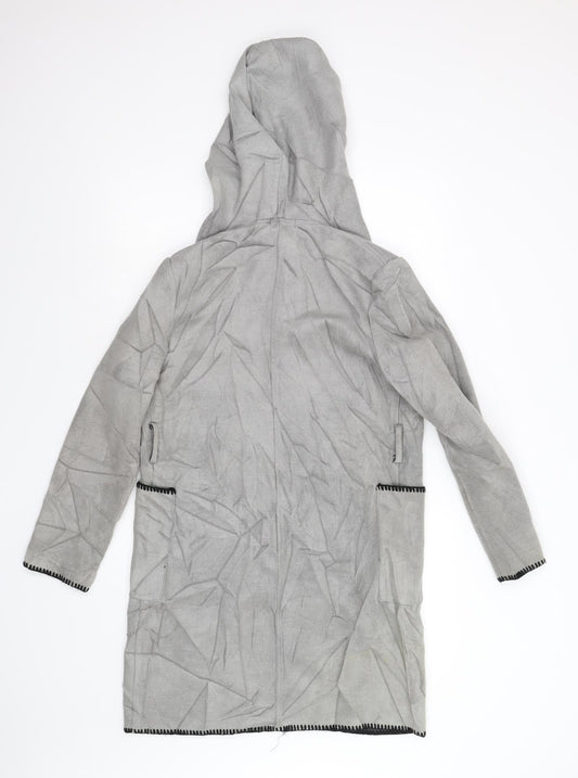 Womens UK Size 10 Boohoo Grey Overcoat