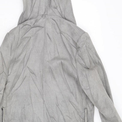 Womens UK Size 10 Boohoo Grey Overcoat
