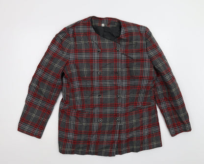 Additional front view of The Edinburgh Collection women’s red check jacket, size UK 16