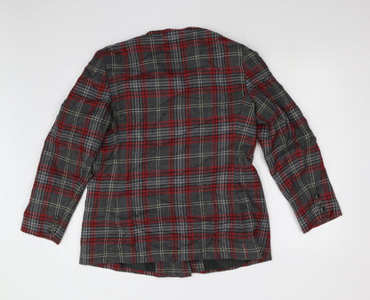 Back view of The Edinburgh Collection women’s red check jacket, size UK 16