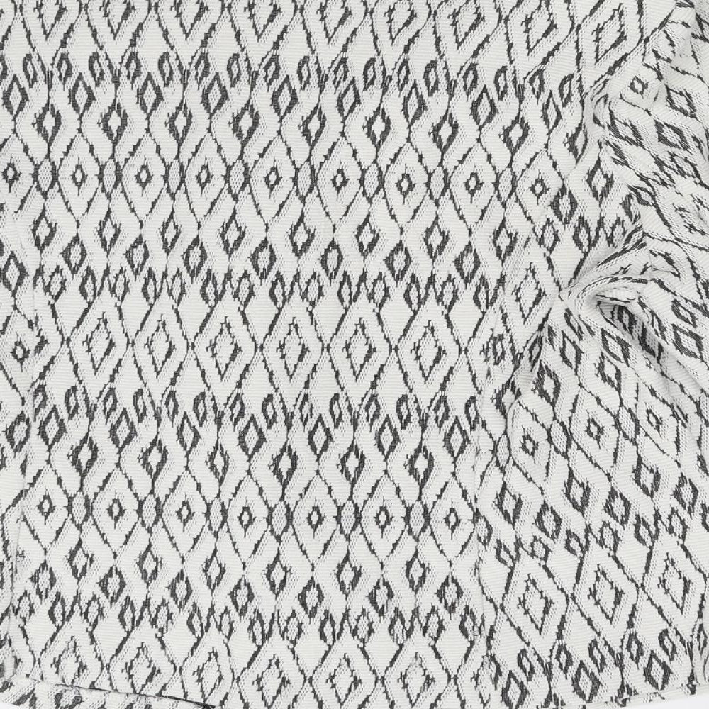 Soon Womens White Geometric  Jacket Blazer Size 20