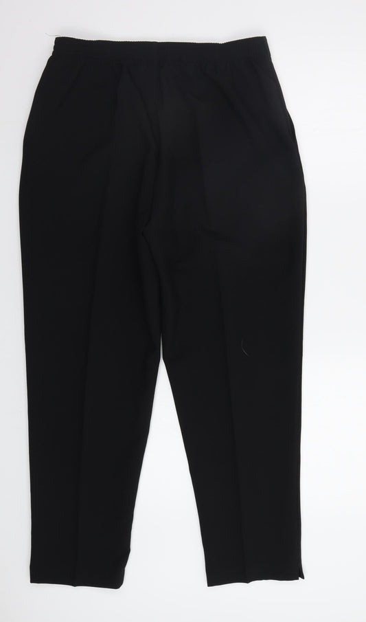Womens UK Size 14 Preworn Regular Fit  Black Trousers