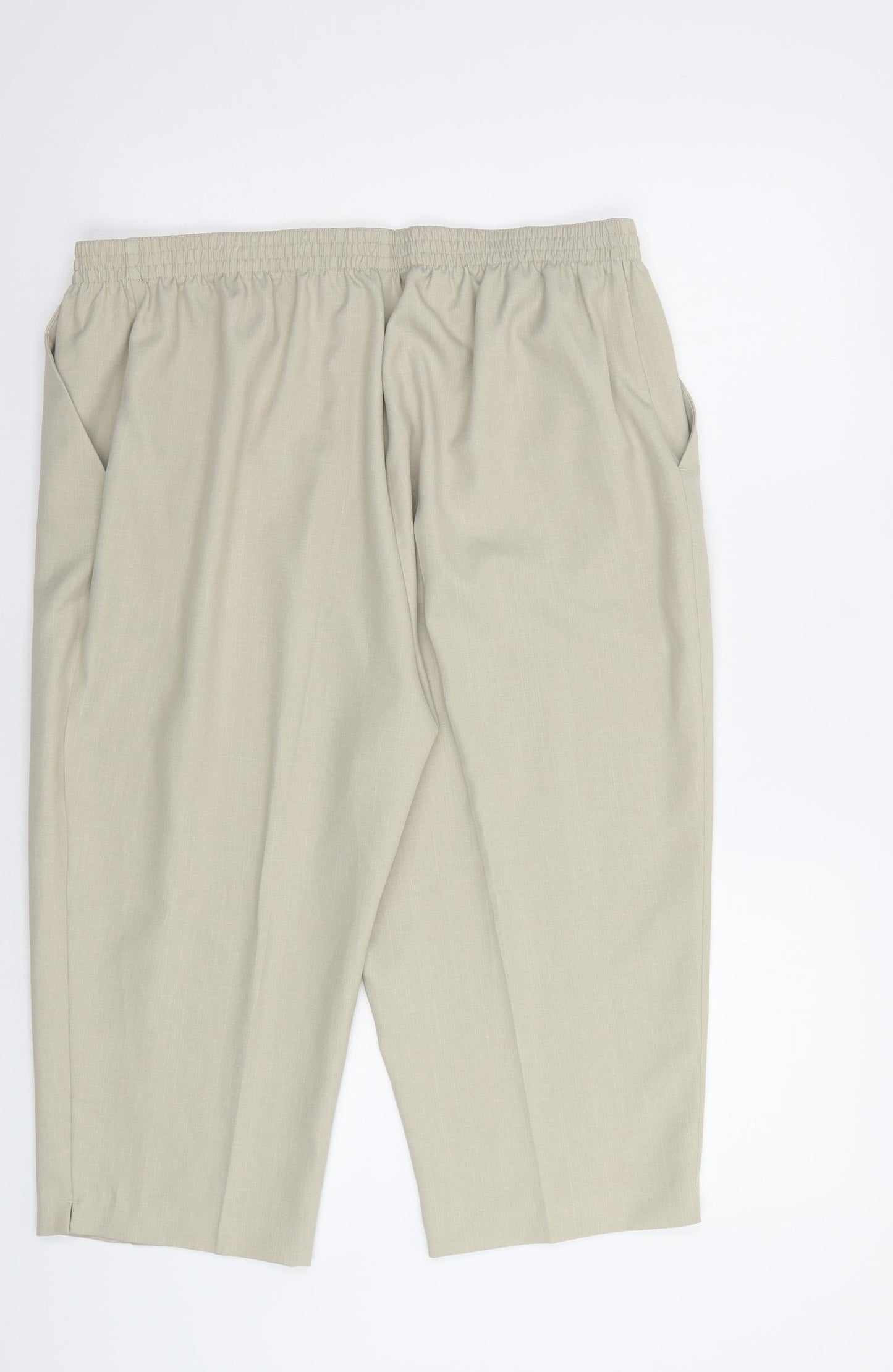 Womens UK Size 20 Canda Regular Fit Cropped Beige Trousers